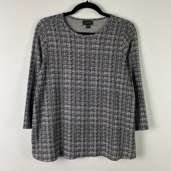 J. Jill Tops - J Jill Wearever Collection Top Womens Small Black White 3/4 Sleeves Crew Neck